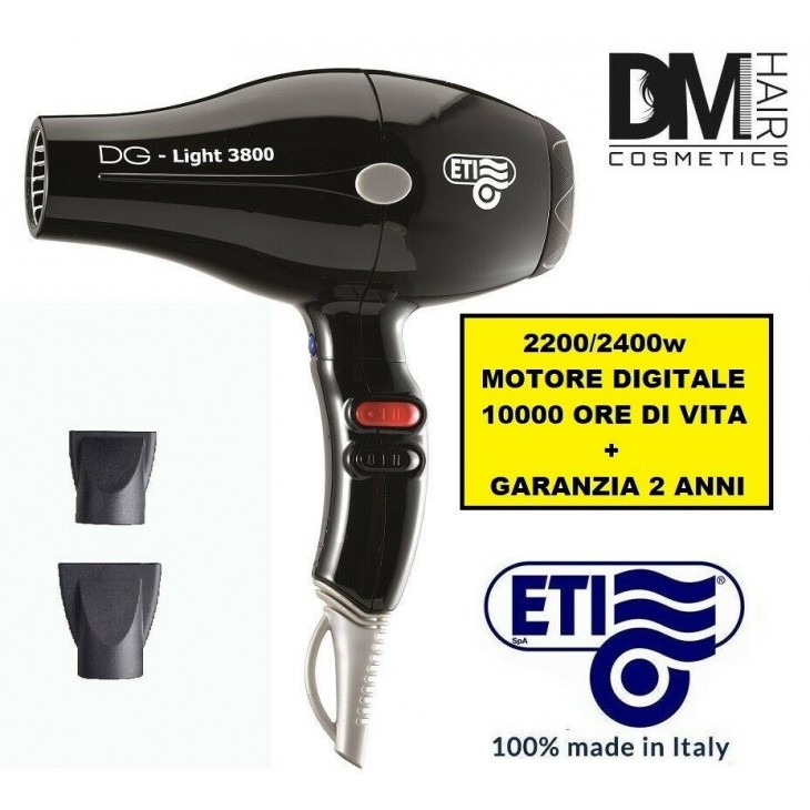 Eti-Eti italy phon fono asciugacapelli dg-light 3800 nero dg light 2400w digitale-78,90 €