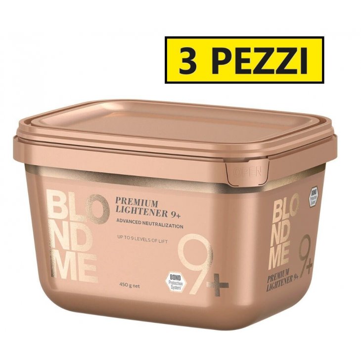 Schwarzkopf-3PEZZI SCHWARZKOPF BlondMe Lightener 9+ Polvere Decolorante 450gr-84,50 €