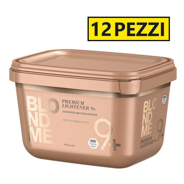 Schwarzkopf-12 Pezzi Schwarzkopf BlondMe Lightener 9+ Polvere Decolorante Blu 450gr Blond ME-325,00 €