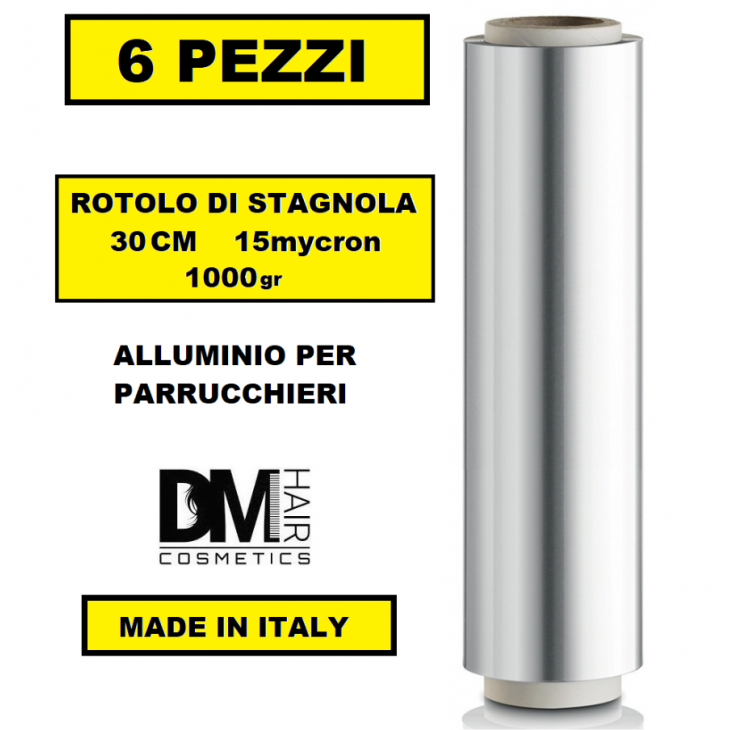 -6 PEZZI STAGNOLA Alluminio in Rotolo 30cm 1000gr 15mycron MADE IN ITALY-72,99 €