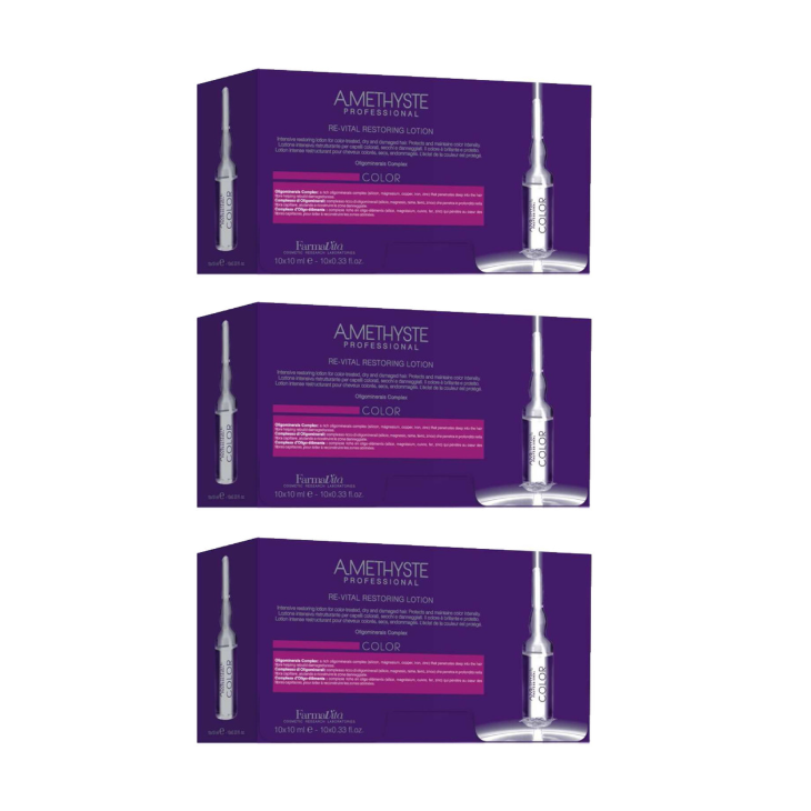 FarmaVita-3 Pezzi Farmavita Amethyste Re-Vital Color Restoring Lotion 10x10ml Fiale Per Capelli Colorati-63,99 €