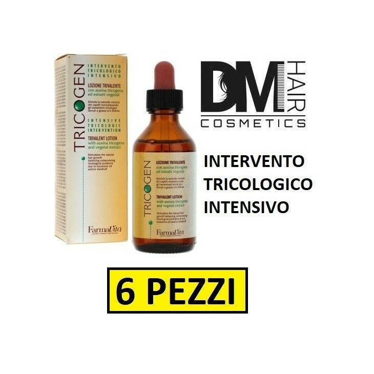 FarmaVita-6 pezzi Farmavita tricogen lozione 100ml trivalent lotion cute grassa o forfora-118,99 €