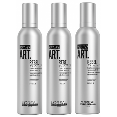 L'oreal-3 pezzi L'oreal tecni art rebel push-up 250ml polvere in mousse volumizzante-35,99 €