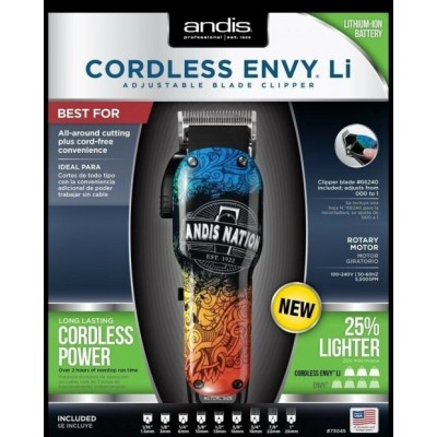 Andis professional-Andis Cordless Envy Li Nation Adjustable Blade clipper tosatrice tagliacapelli-136,99 €