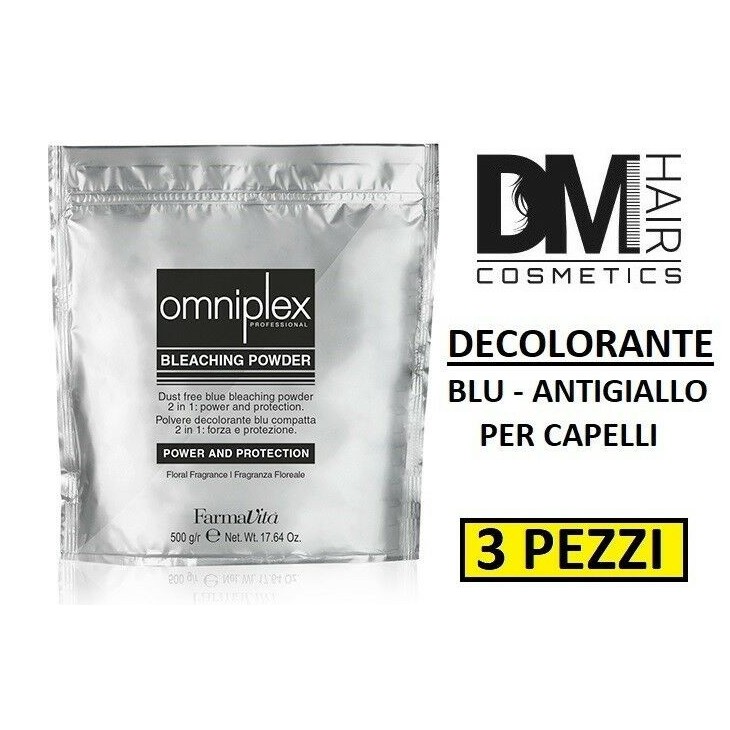 Omniplex-3 pezzi Farmavita Omniplex polvere decolorante blu 500gr-49,99 €