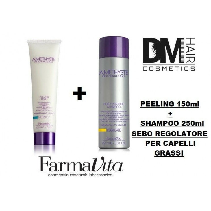 FarmaVita-Farmavita amethyste kit regulate peeling scrub 150ml + shampoo 250ml-22,50 €