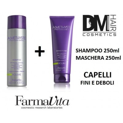 FarmaVita-Farmavita amethyste volume shampoo 250ml + mask 250ml maschera capelli fini-23,50 €